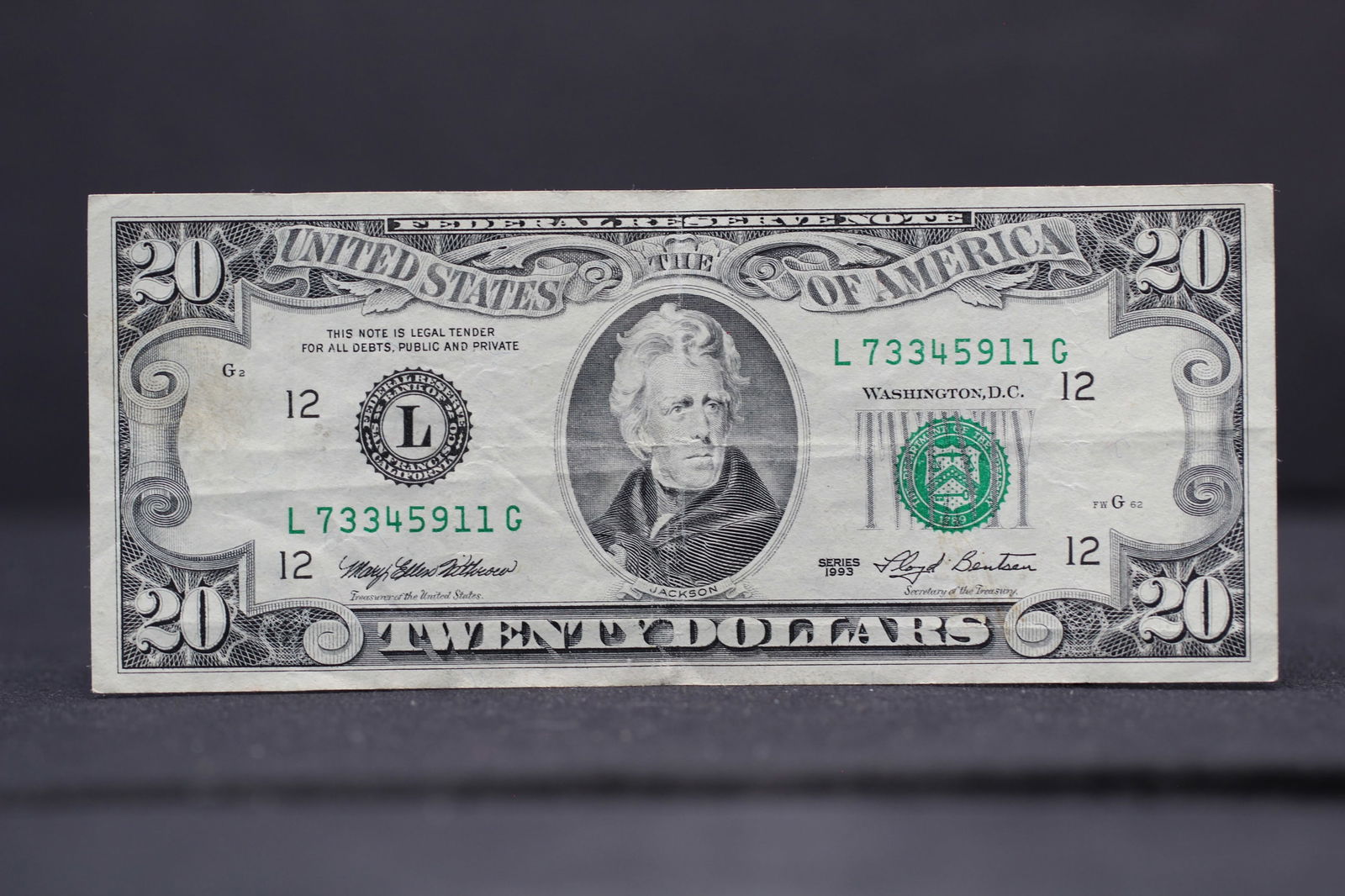 1993 Green Seal $20 Federal Reserve Note (1 of 3)