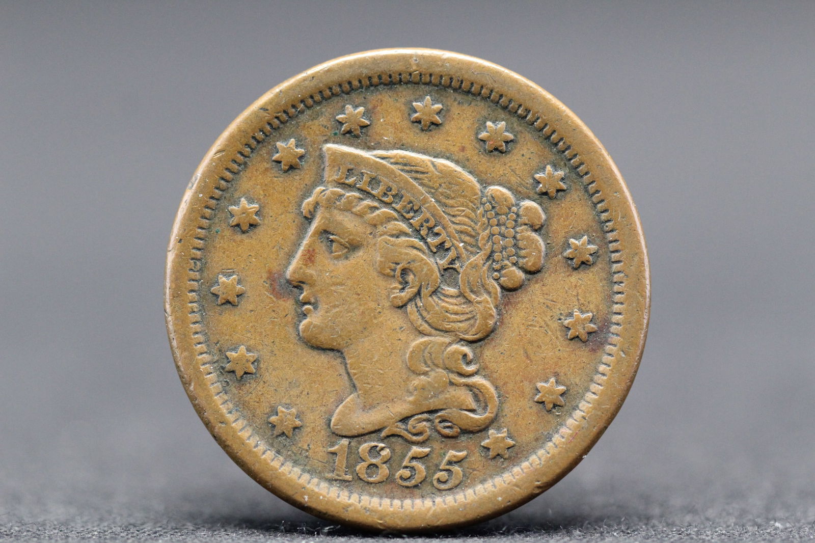 1855 Large Cent - Slanted 5's - Higher Grade Coin (1 of 3)