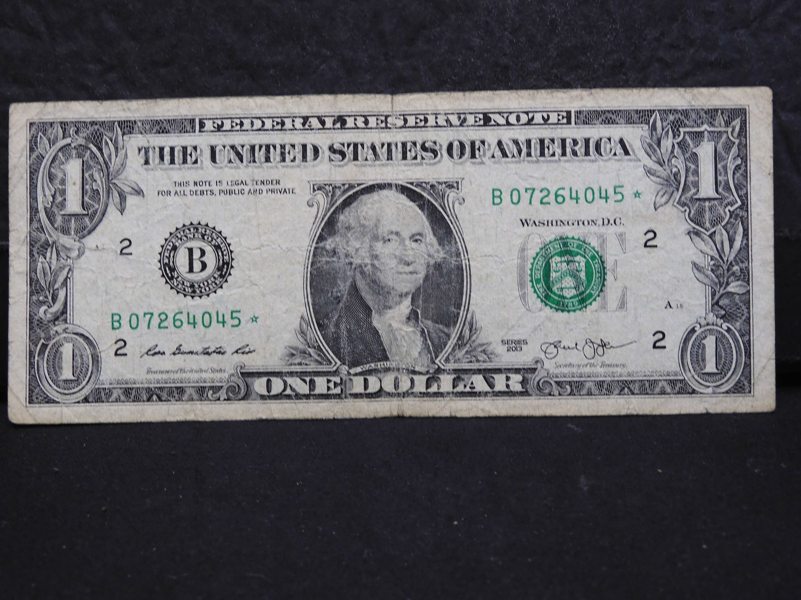 2013 $1 FRN STAR NOTE (3002-B*) (1 of 3)