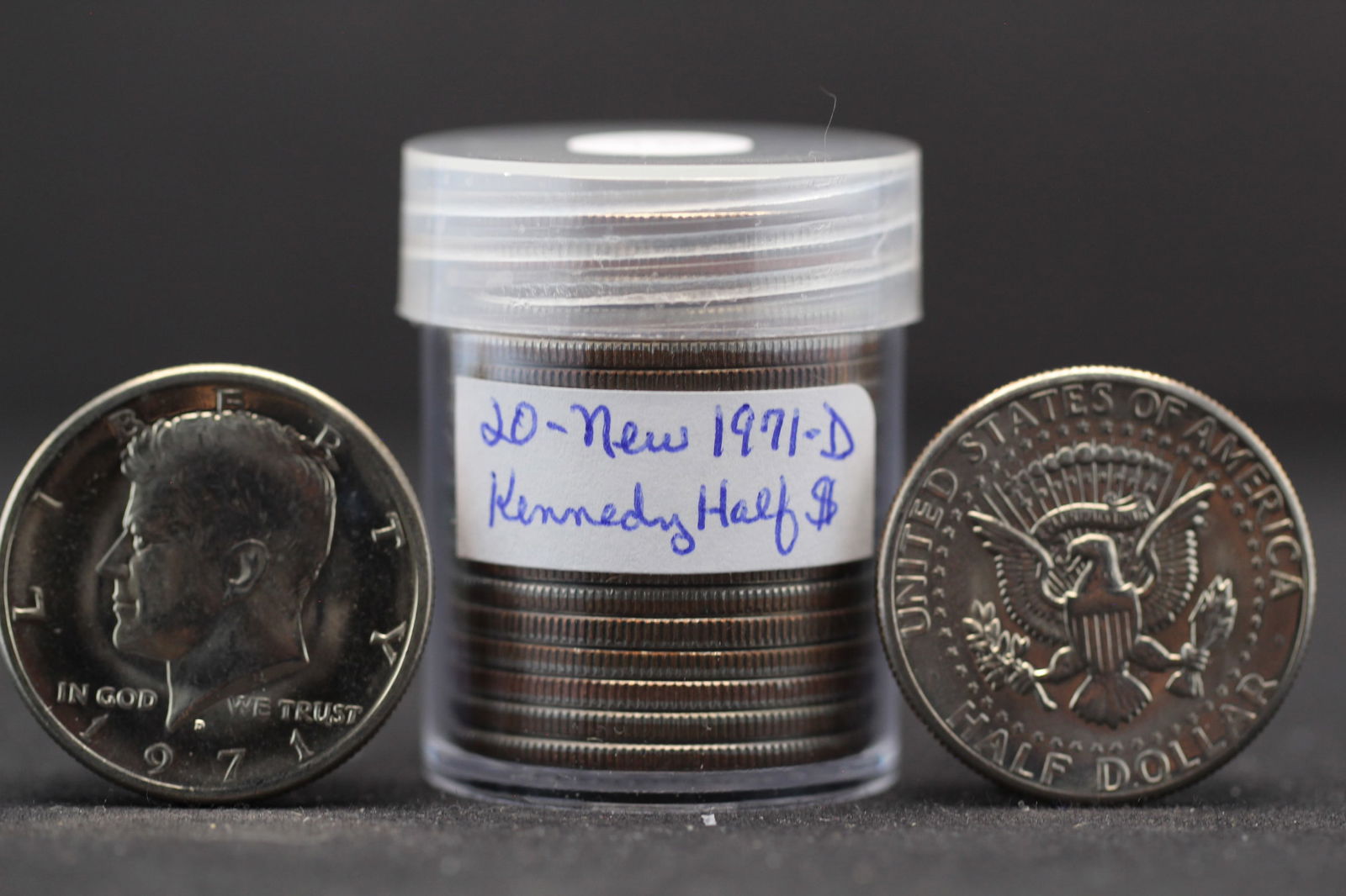 Tube of 20 1971-D Kennedy Half Dollars (1 of 3)