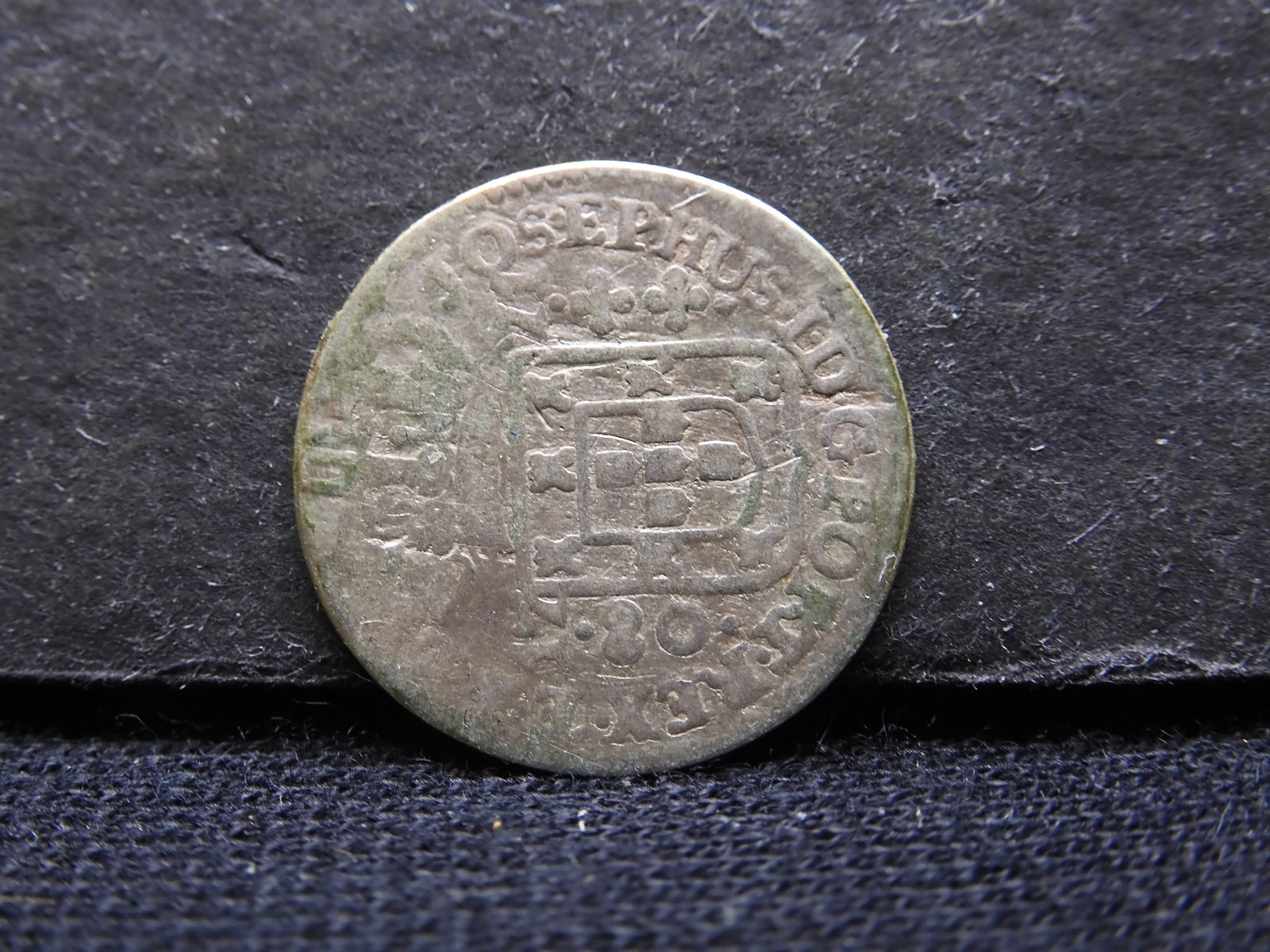 1771 Brazil 80 Reis 91.7% Silver Coin (1 of 2)