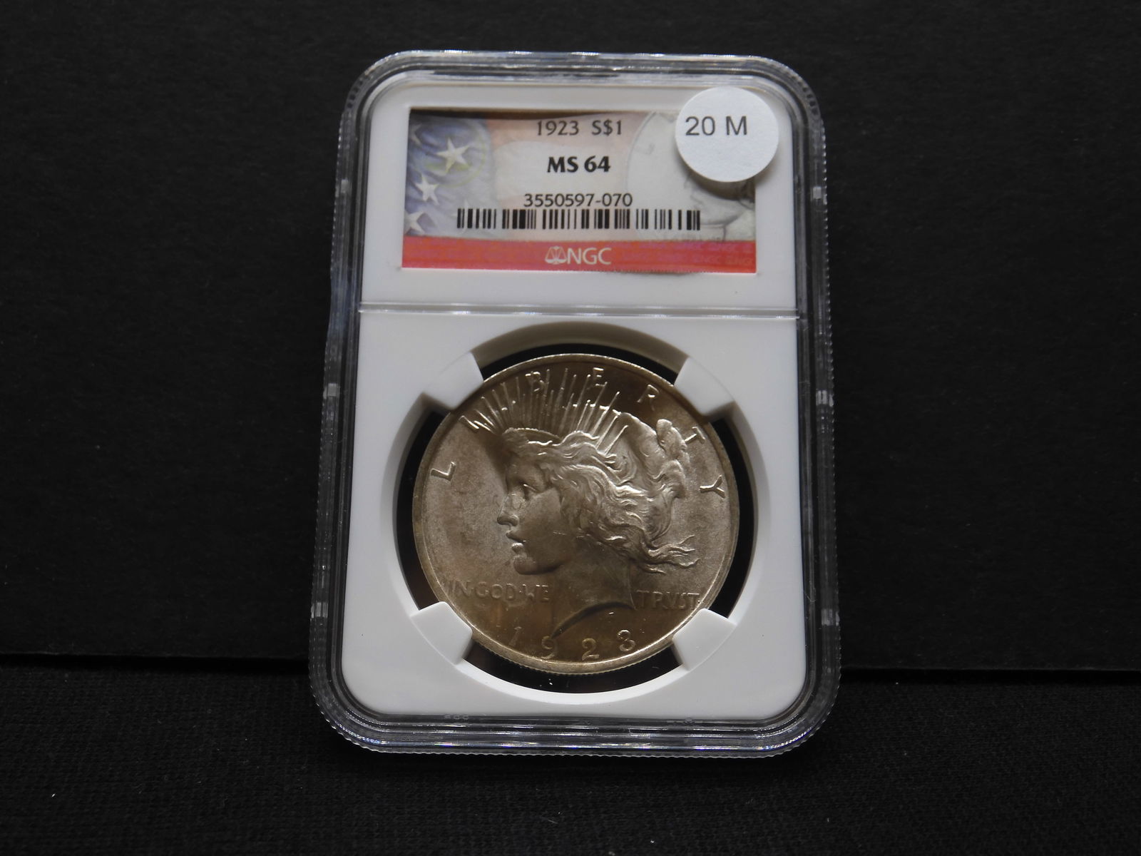 1923 Brilliant Uncirculated Peace Silver Dollar Graded MS64 By NGC Grading Co. (1 of 4)