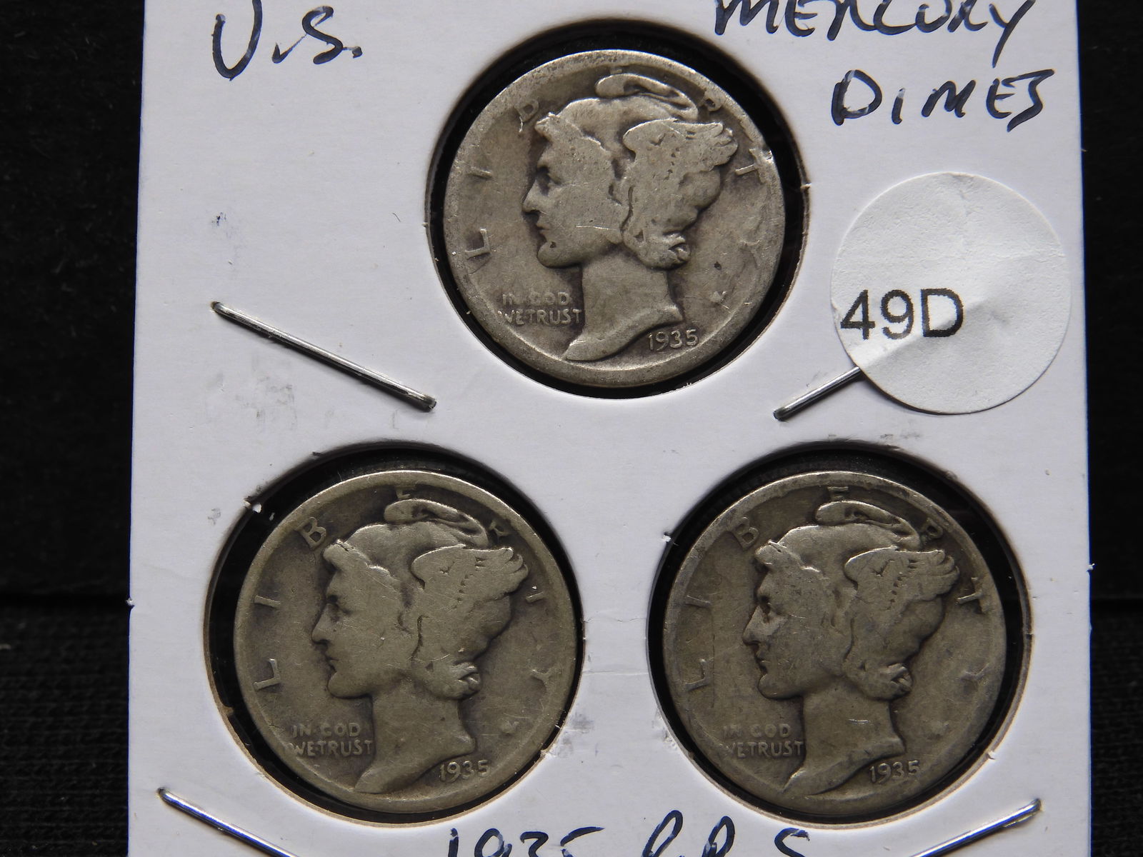 1935 P,D,S Silver Mercury Dimes - Complete Year Set! (1 of 3)