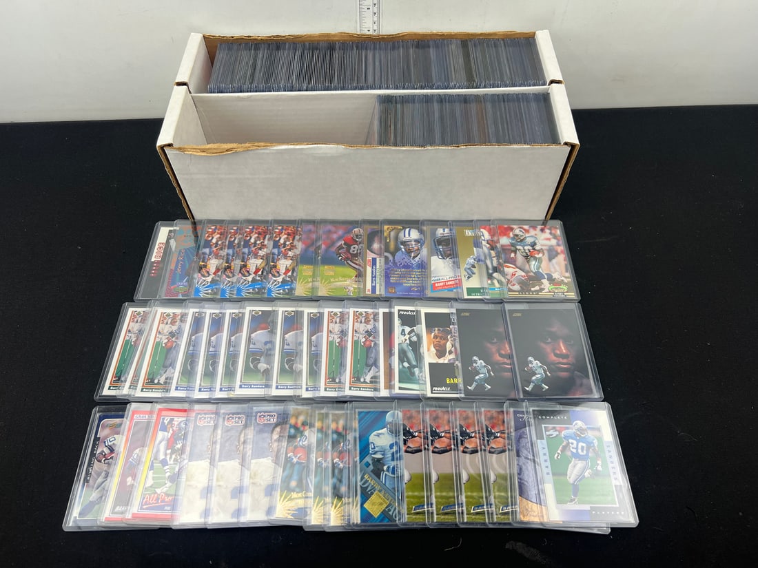Shoebox of Assorted Football Cards in Toploaders W/ Many Stars & Rookies - Varying Conditions - (1 of 5)