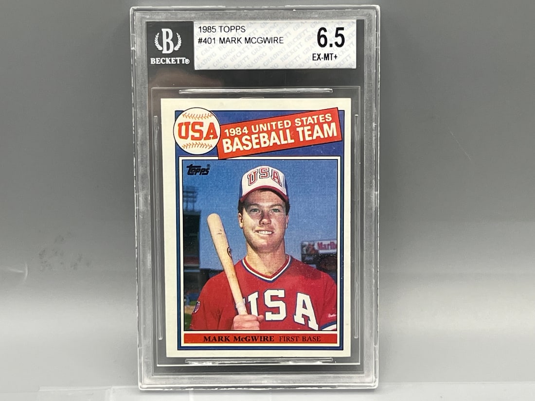 1985 Topps Mark McGwire USA Baseball RC #401 BGS EX-MT+ 6.5 (1 of 2)