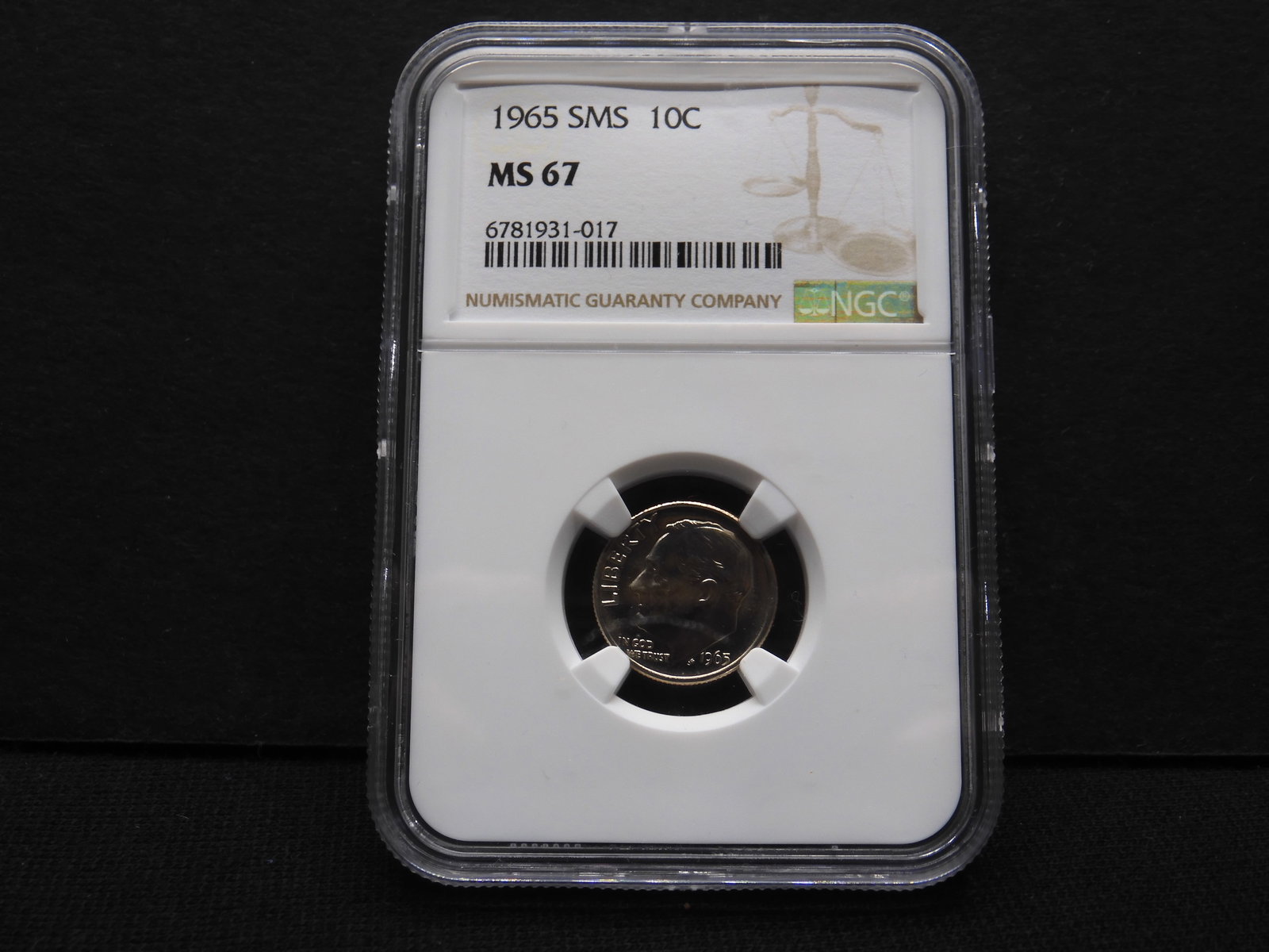 1965 SMS Special Mint Set Roosevelt Dime - NGC MS67 (1 of 4)