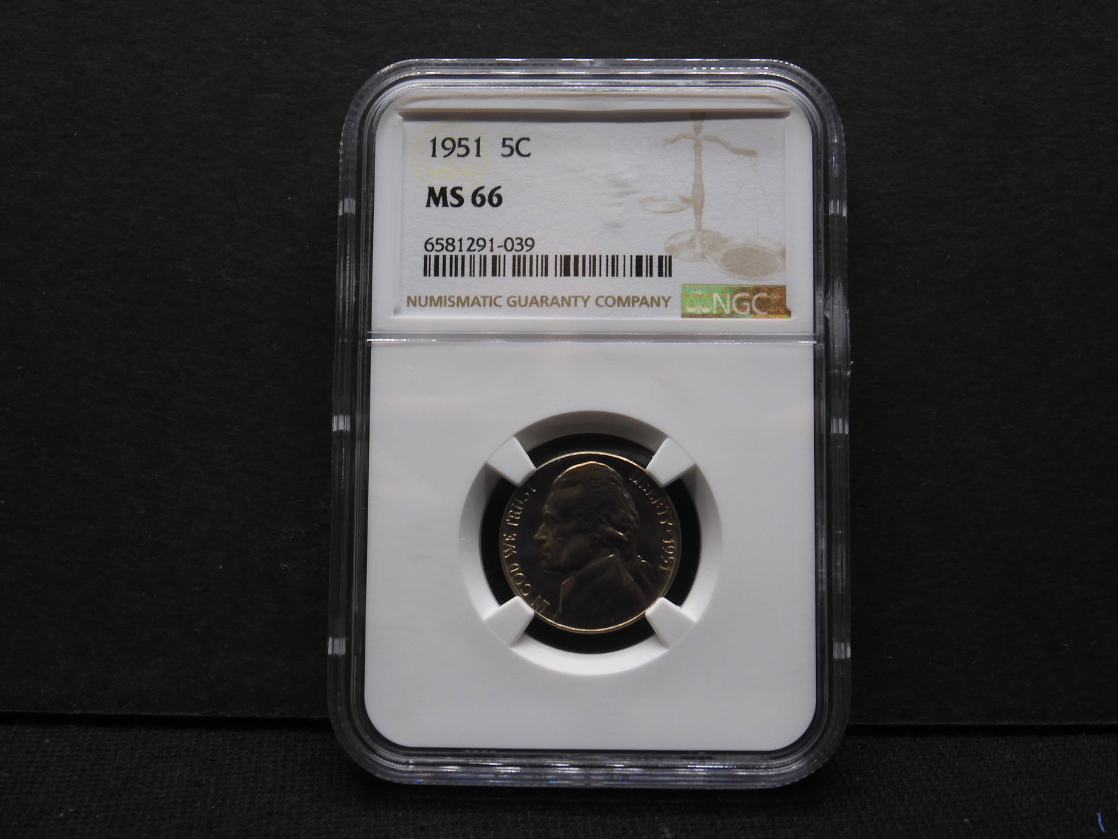 1951 Jefferson Nickel - NGC MS66 NGC Price Guide $45: 1951 Jefferson Nickel - NGC MS66 NGC Price Guide $45
