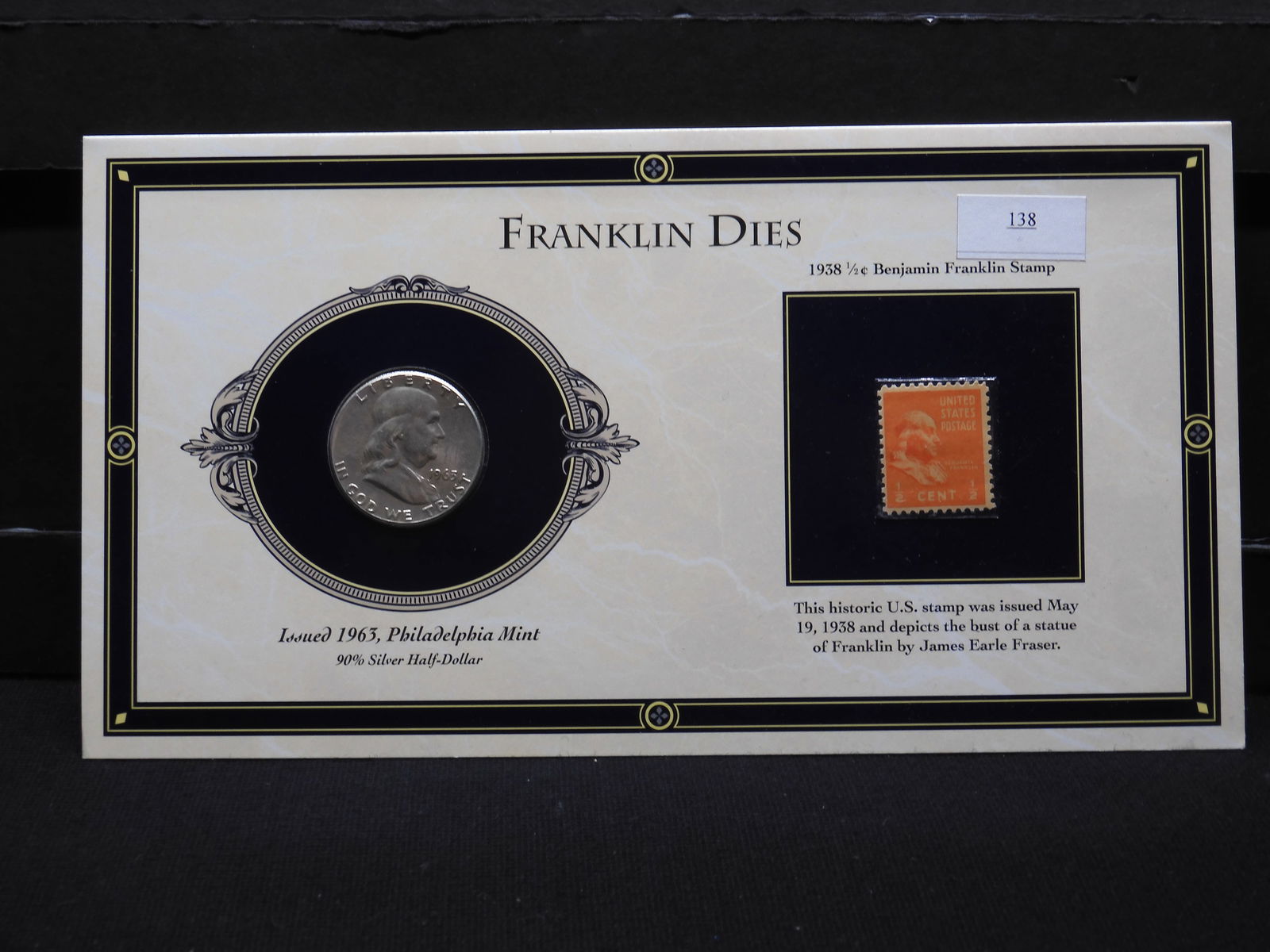 Franklin Dies - 1963-P Franklin Half Dollar & Postal Stamp Set (1 of 5)