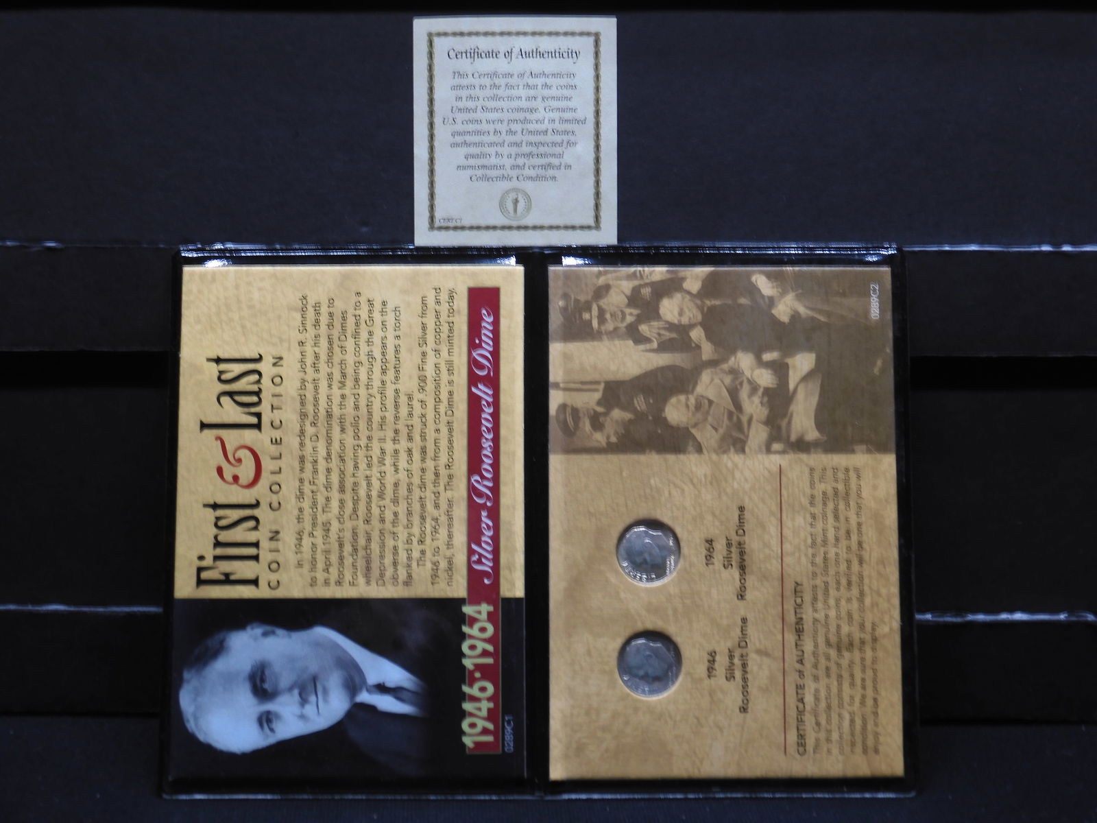 First & Last Coin Collection - Silver Roosevelt Dimes - 2 Coins w/ History (1 of 7)