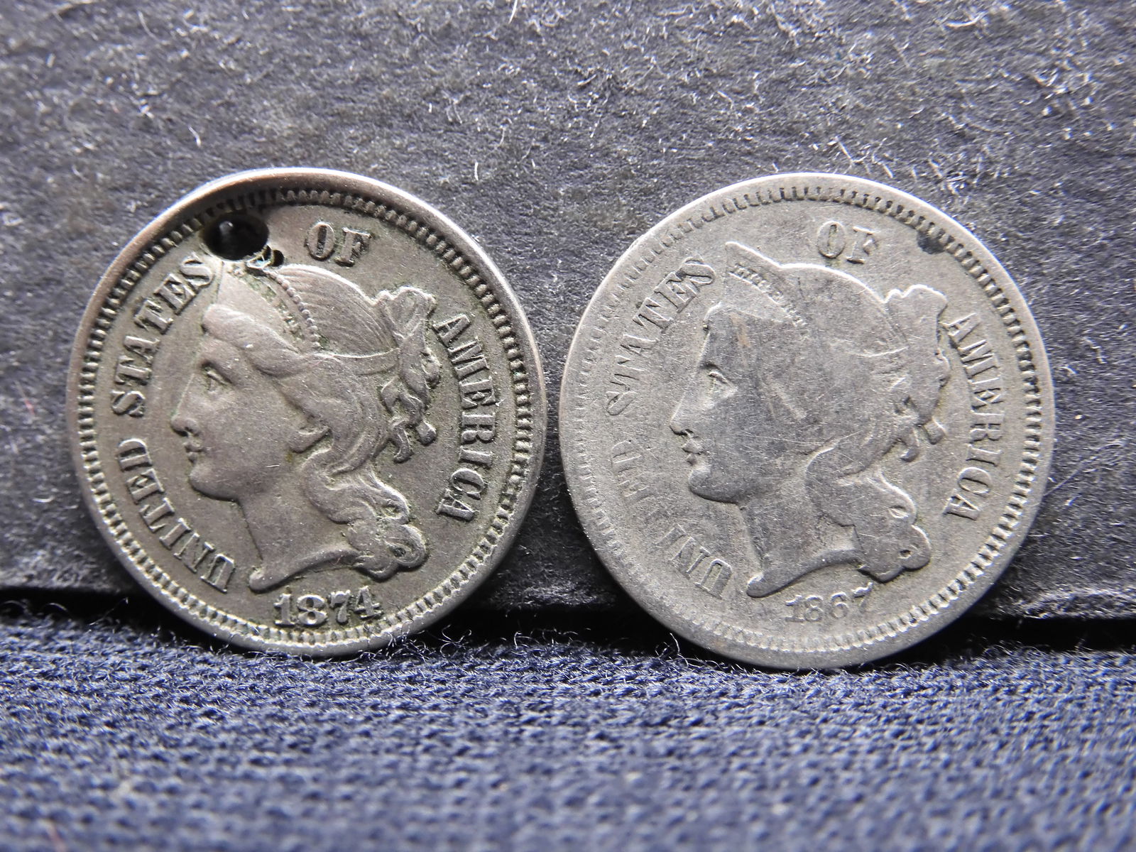 Lot of two - 3 Cent Nickels (1 of 2)