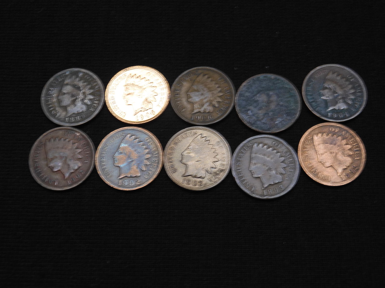 Lot of 10 Indian Head Cents (1 of 4)