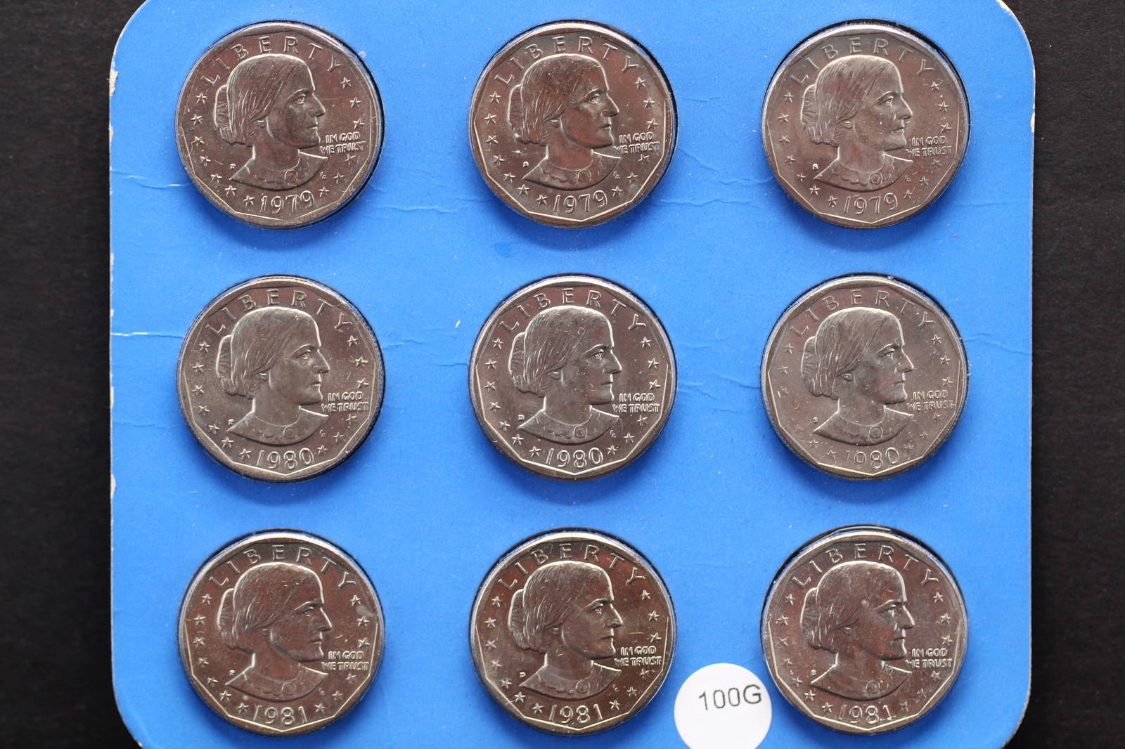 1979p,d,s, 1980 P,d,s, 1981 P,d,s Ch Bu Sba Dollars Auction