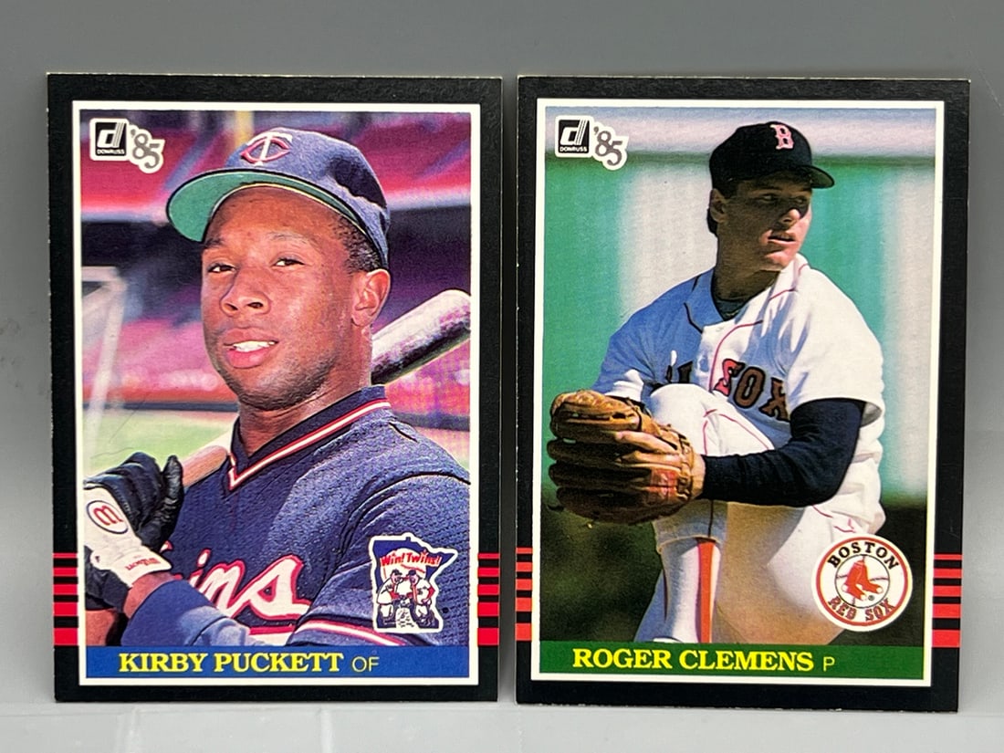 1985 Donruss Kirby Puckett RC #438 & Roger Clemens RC #273: 1985 Donruss Kirby Puckett RC #438 & Roger Clemens RC #273