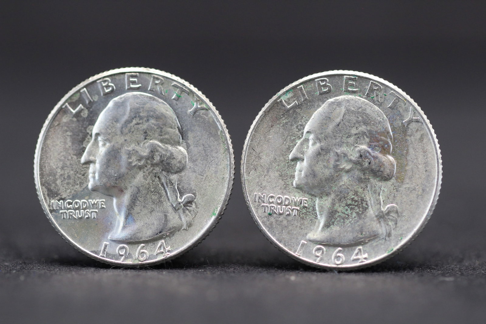 2-1964 D 90% Silver, BU-Washington Quarters (1 of 2)