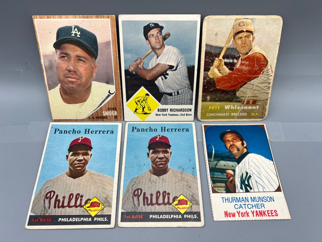 Lot of (6) Assorted Vintage Baseball Cards W/ Stars - Varying Conditions - Duke Snider, Bobby (1 of 2)