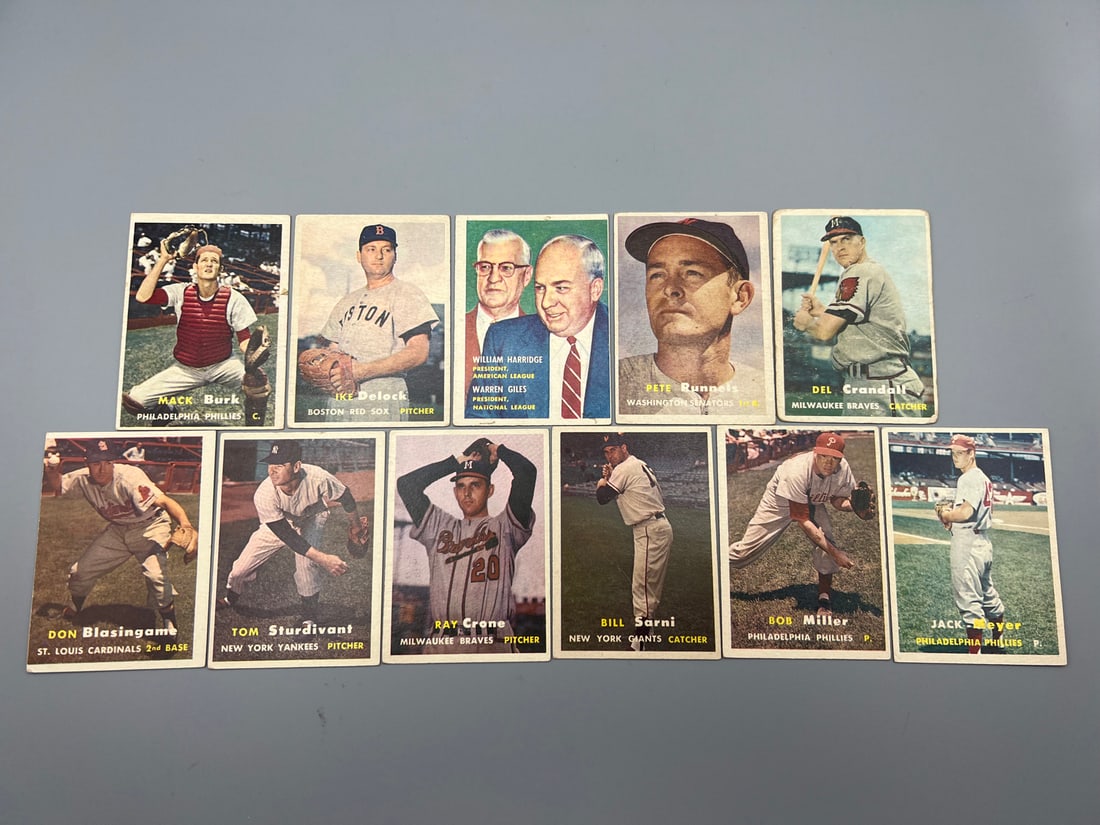 Lot of (11) 1957 Topps Baseball Cards - Varying Conditions (1 of 2)