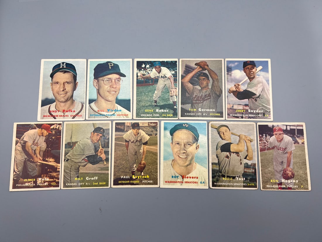 Lot of (11) 1957 Topps Baseball Cards - Varying Conditions (1 of 2)