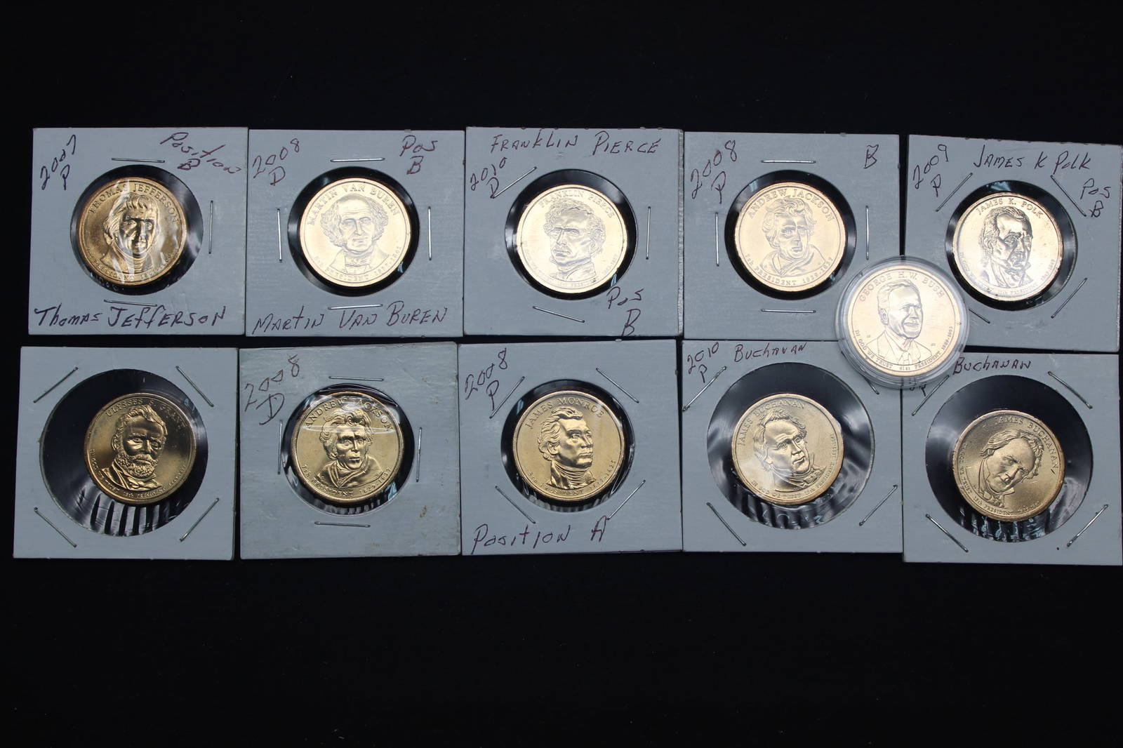 11 Presidential Dollars Uncirculated In Capsules Auction
