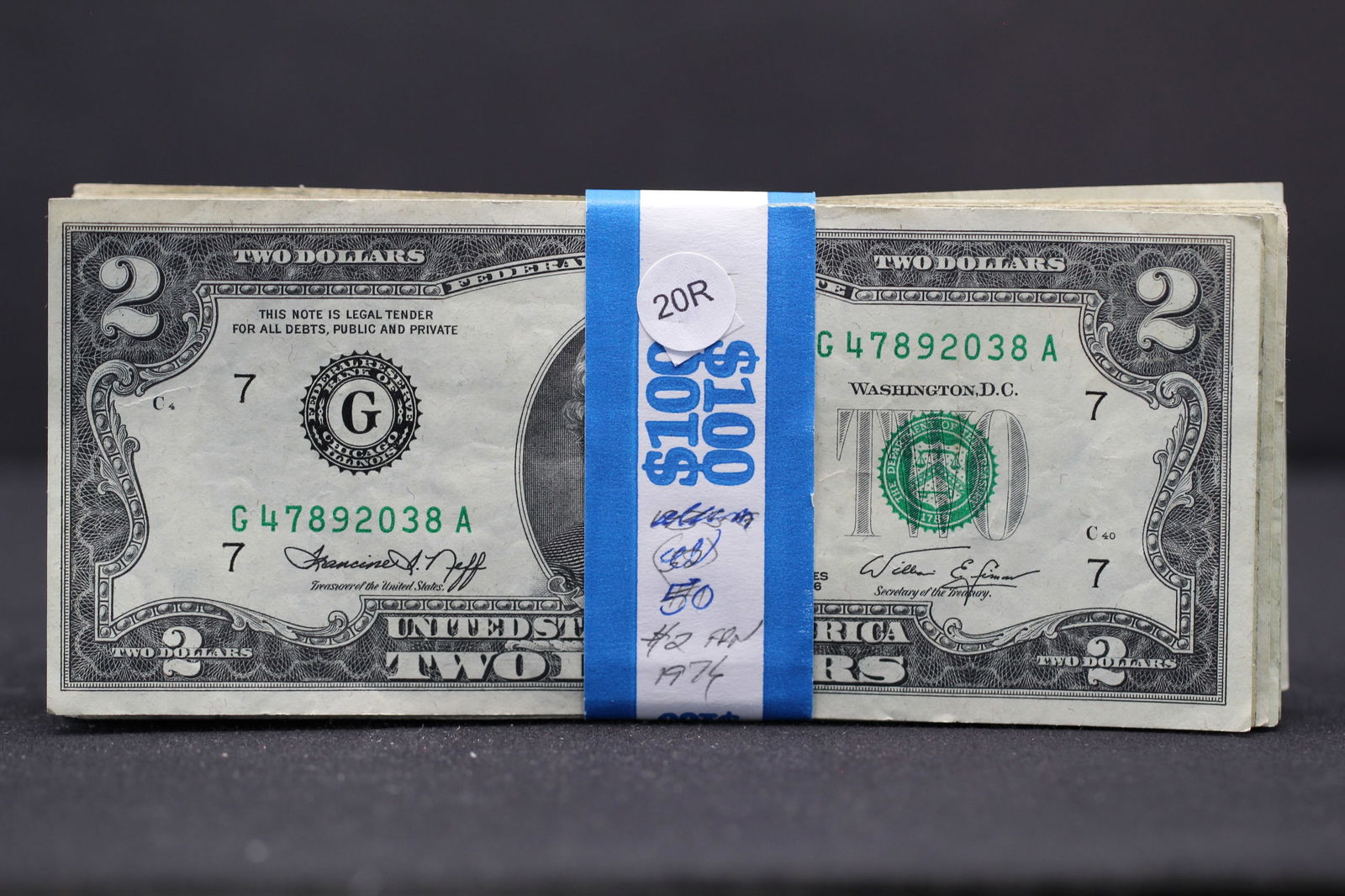 50- 1976 Green Seal $2 Notes (1 of 4)