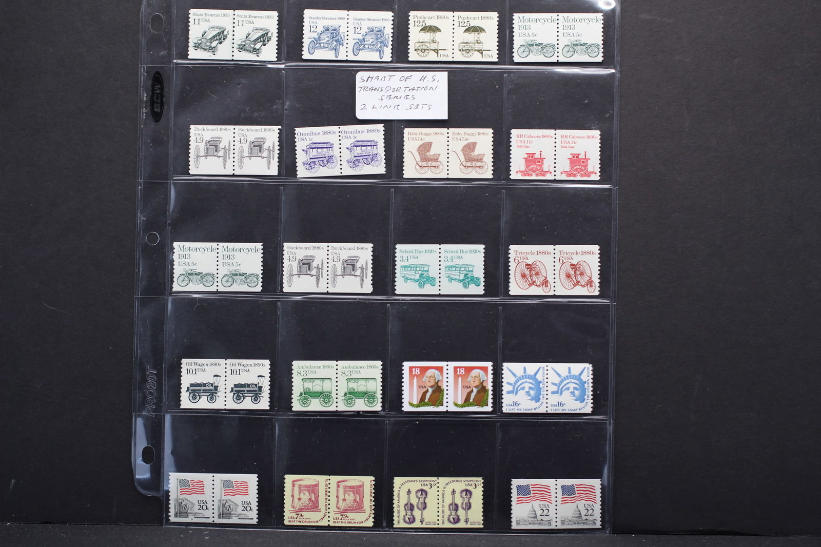 Sheet of U.S. Transportation Series Sets (1 of 3)