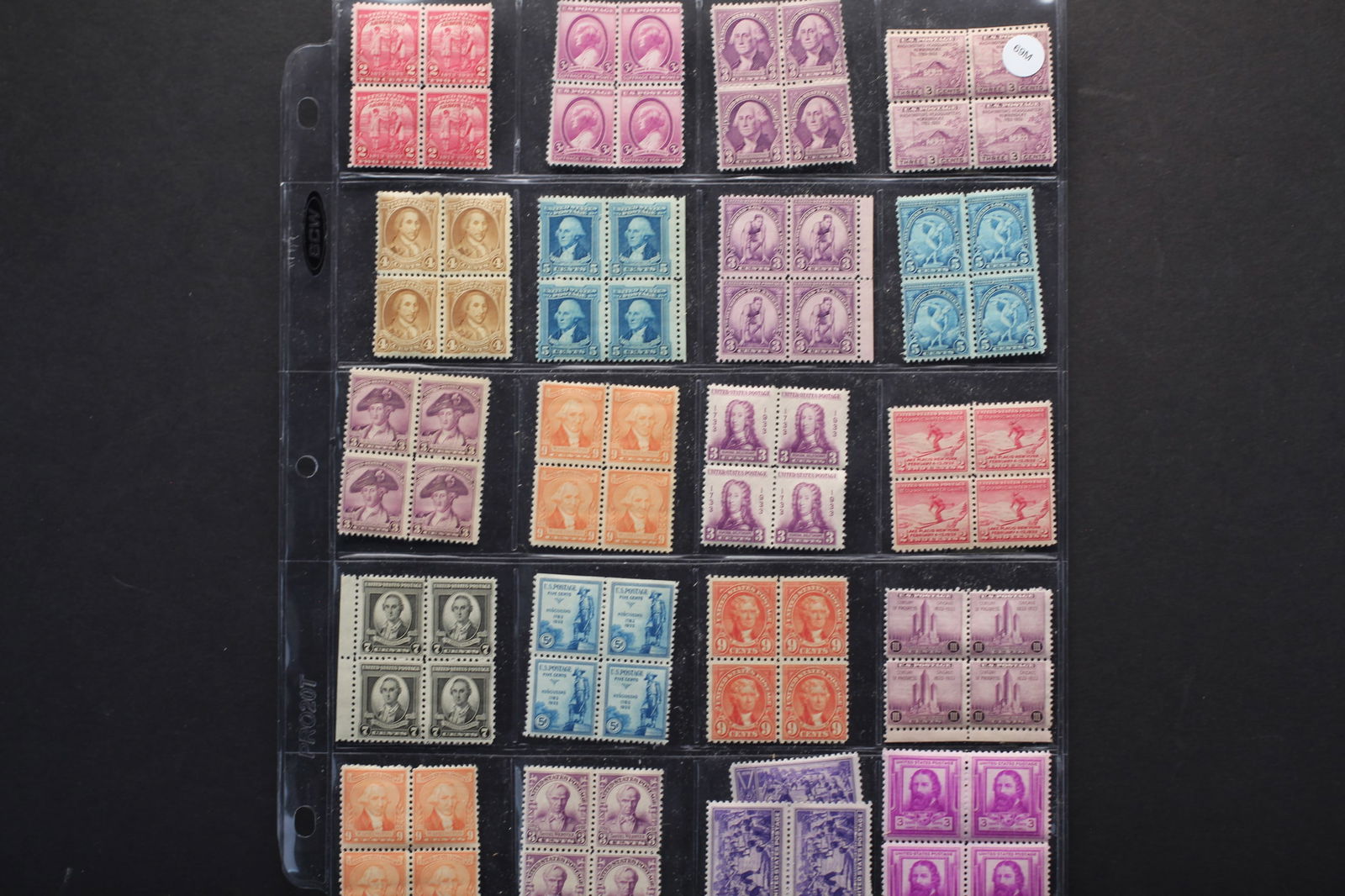 Sheet of Extremely Rare U.S. Four Block Stamps (1 of 3)