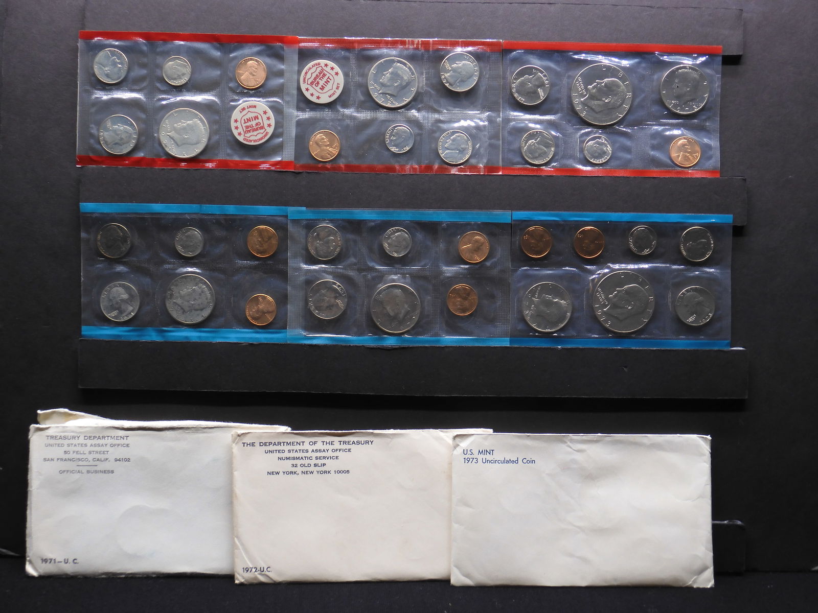1971 P&D 1972 P&D 1973 P&D United States Mint Sets With Original Gov't Packaging.  37 Coins. (1 of 8)
