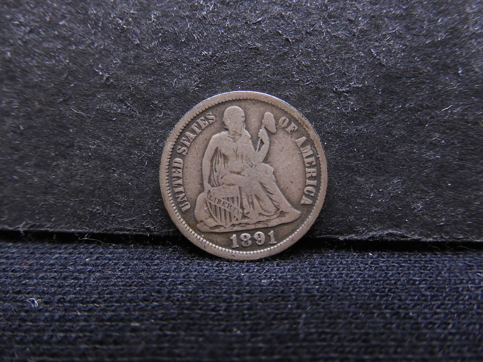 1891-O Seated Dime. F. Original. (1 of 3)
