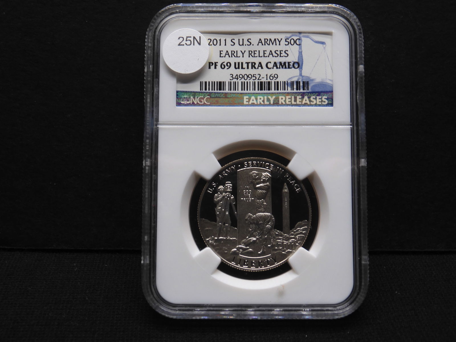 2011-S Proof U.S. Army Commemorative Half Dollar Graded MS 69 Early Release By NGC Grading Co. (1 of 4)