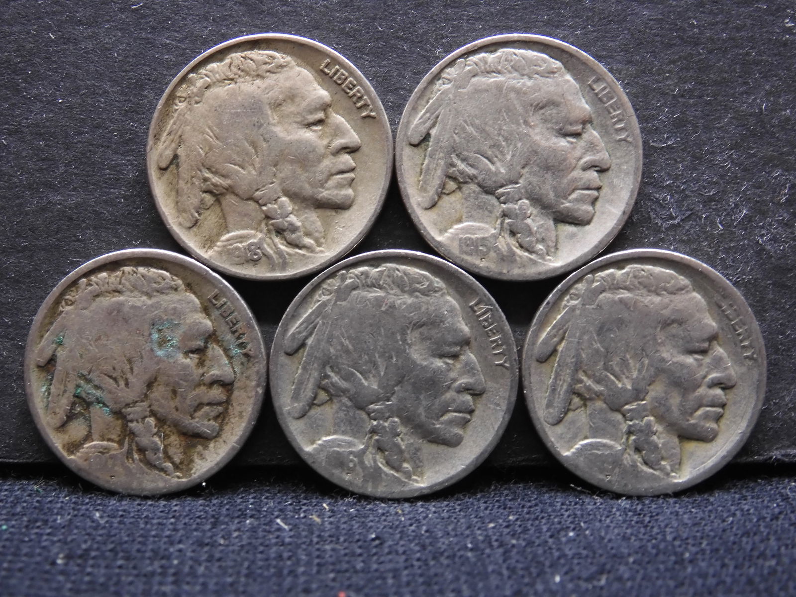 (5) Buffalo Nickels  1915-1919 (1 of 2)