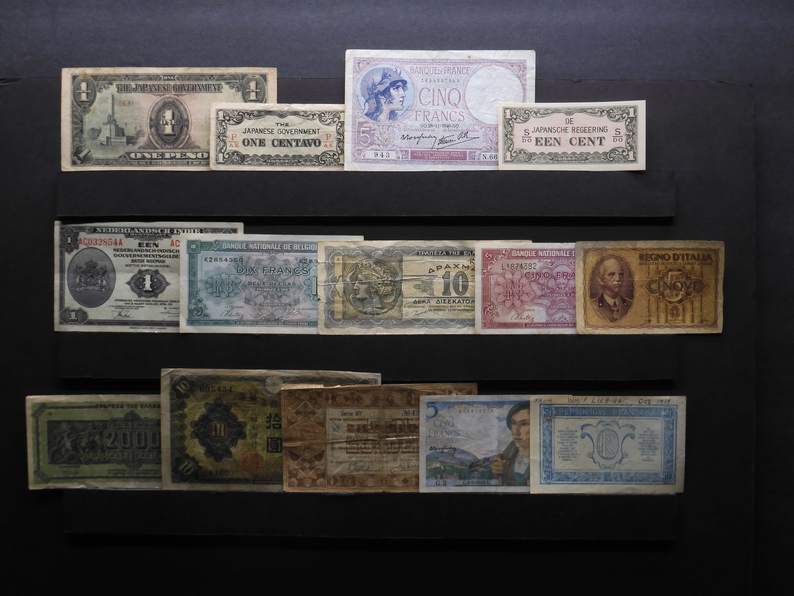 14 WW 1 and WW 2 Notes. Some much better notes. Average circulated.: 14 WW 1 and WW 2 Notes. Some much better notes. Average circulated.