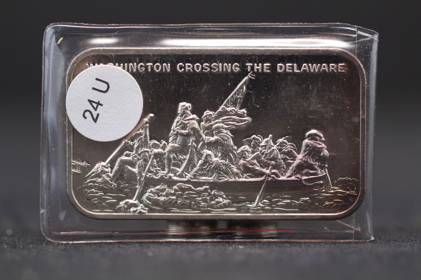 One Troy Oz. .999 Fine Silver Bar  Washington Crossing The Delaware (1 of 2)