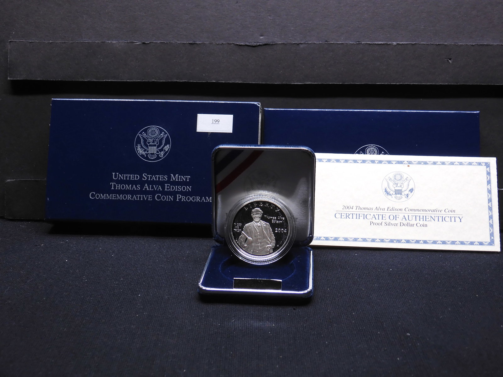 2004-P Thomas Alva Edison Proof Silver Dollar - OGP (1 of 4)