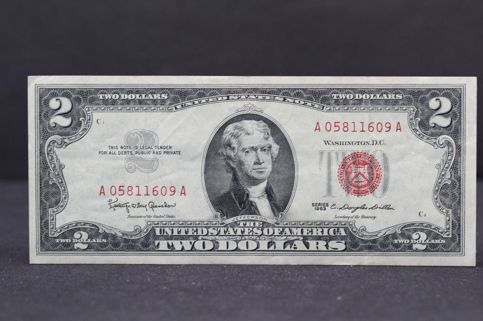1963 Red Seal $2 US Bank Note (1 of 3)