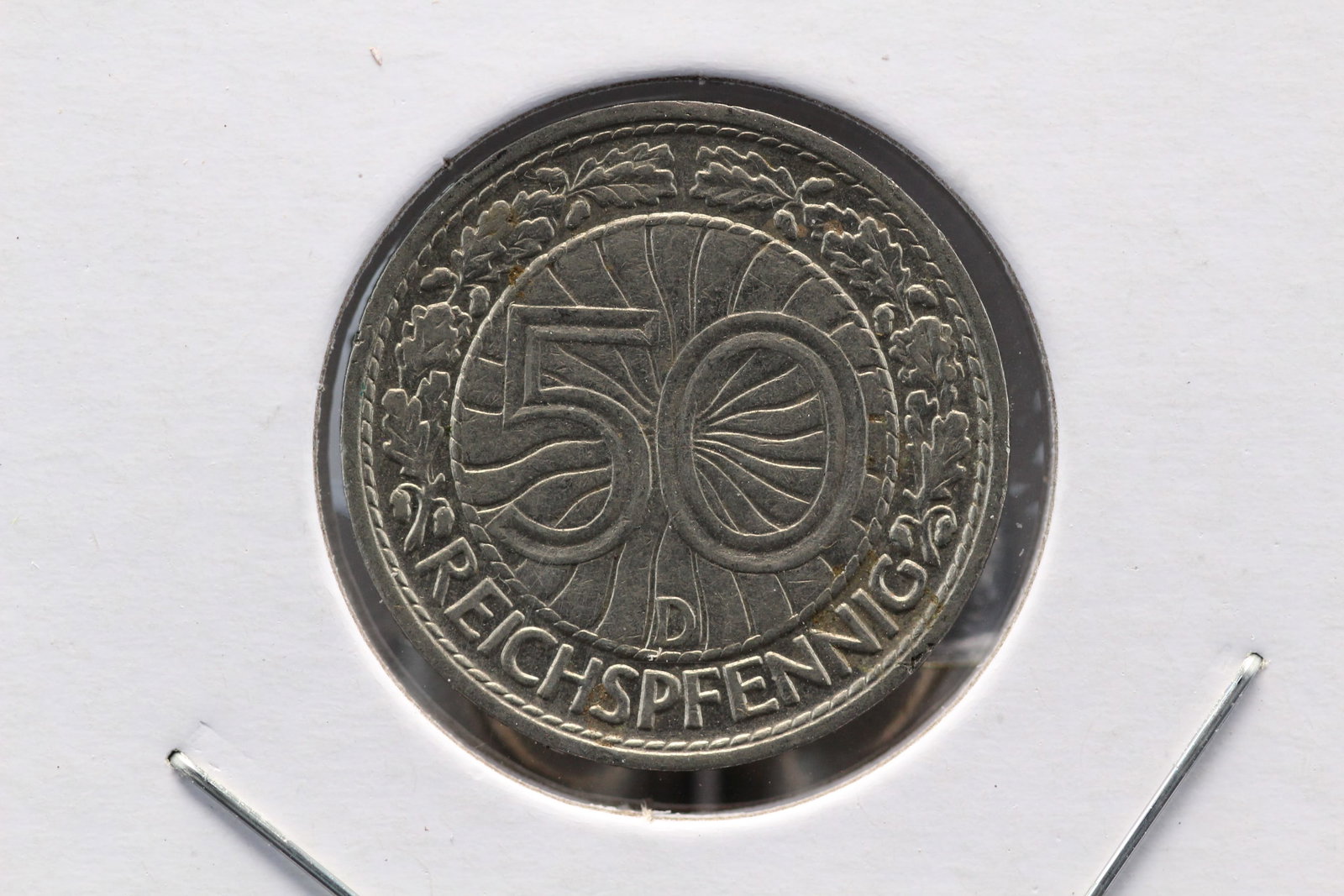 1928 D Germany 50 pfennig. AU. Hard to find! (1 of 3)