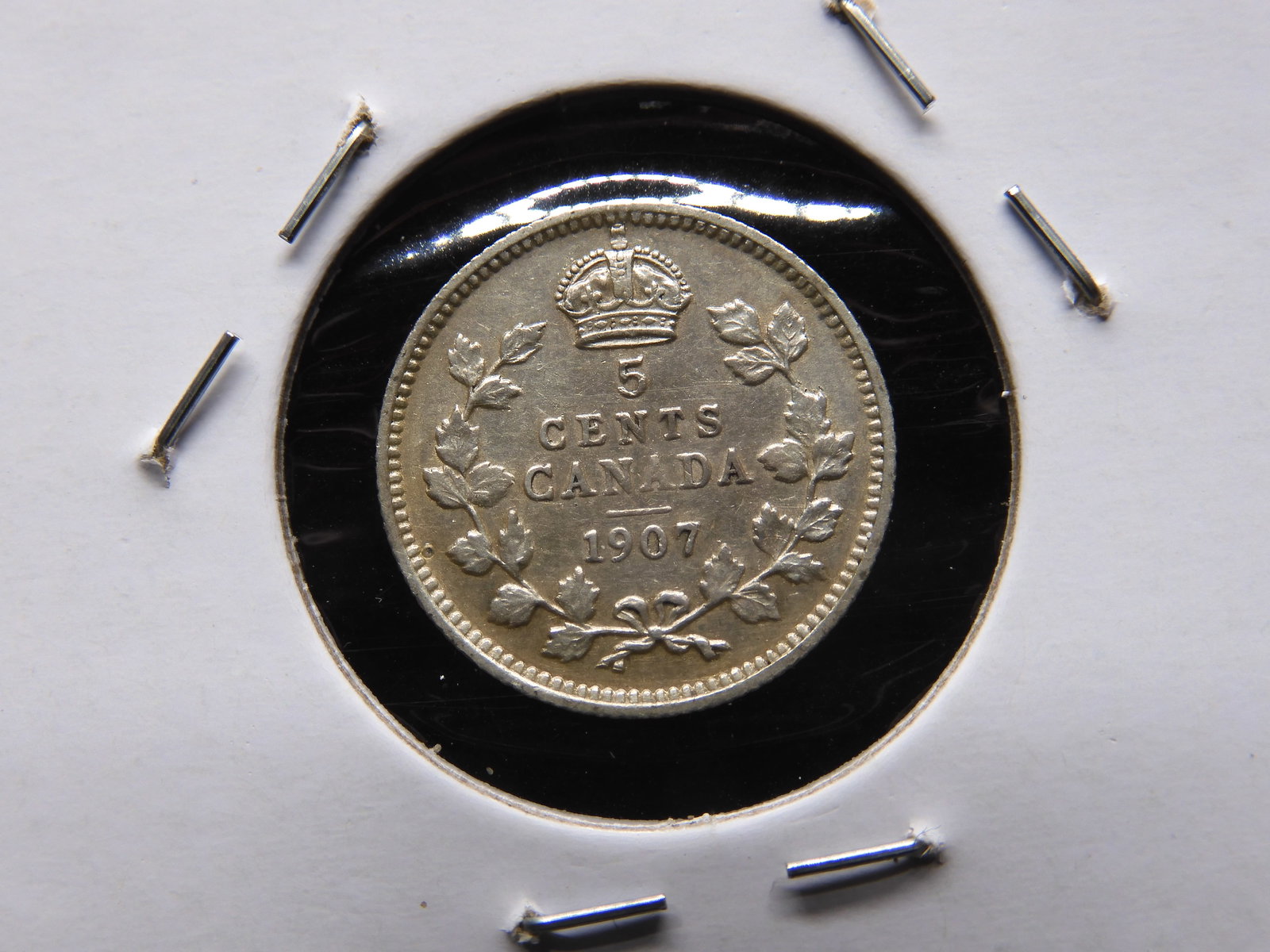 1907 Canada silver 5 cents nice grade (1 of 3)