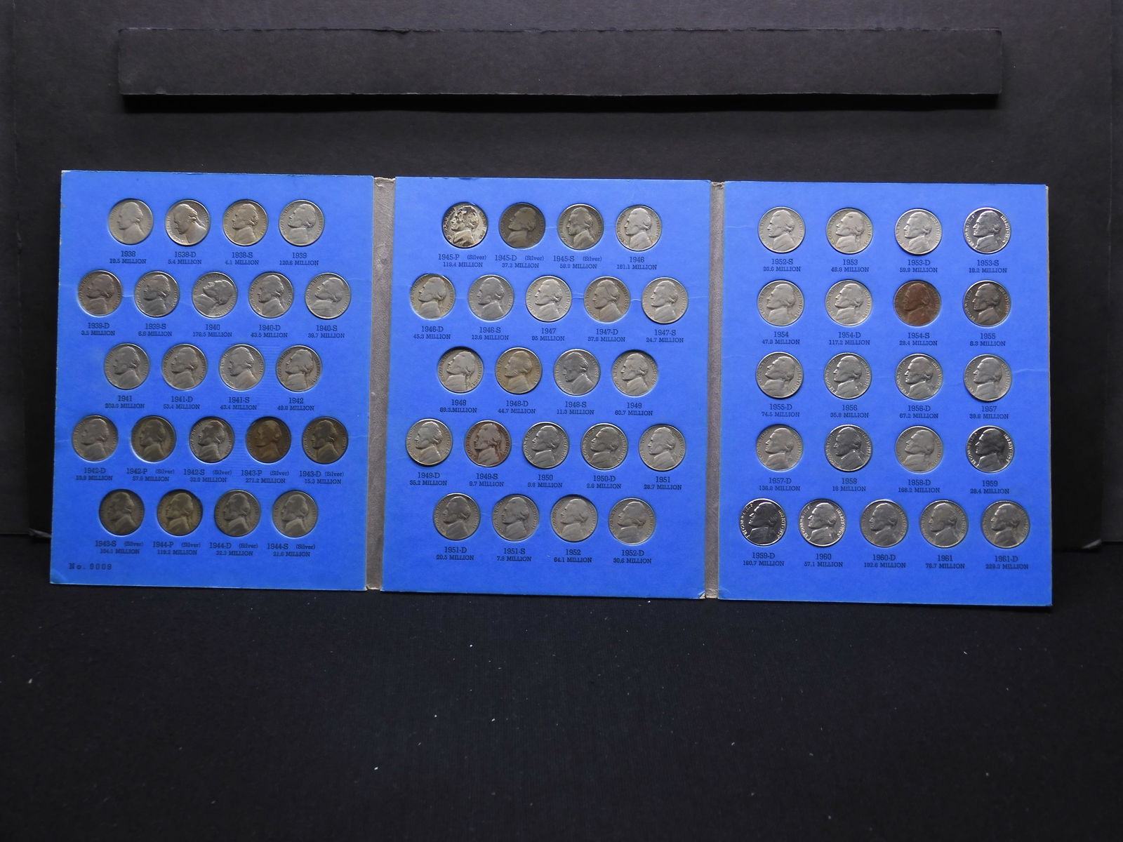 1938-1961 Jefferson Nickels 65 Coin Set.  Includes All The Key Dates. (1 of 8)