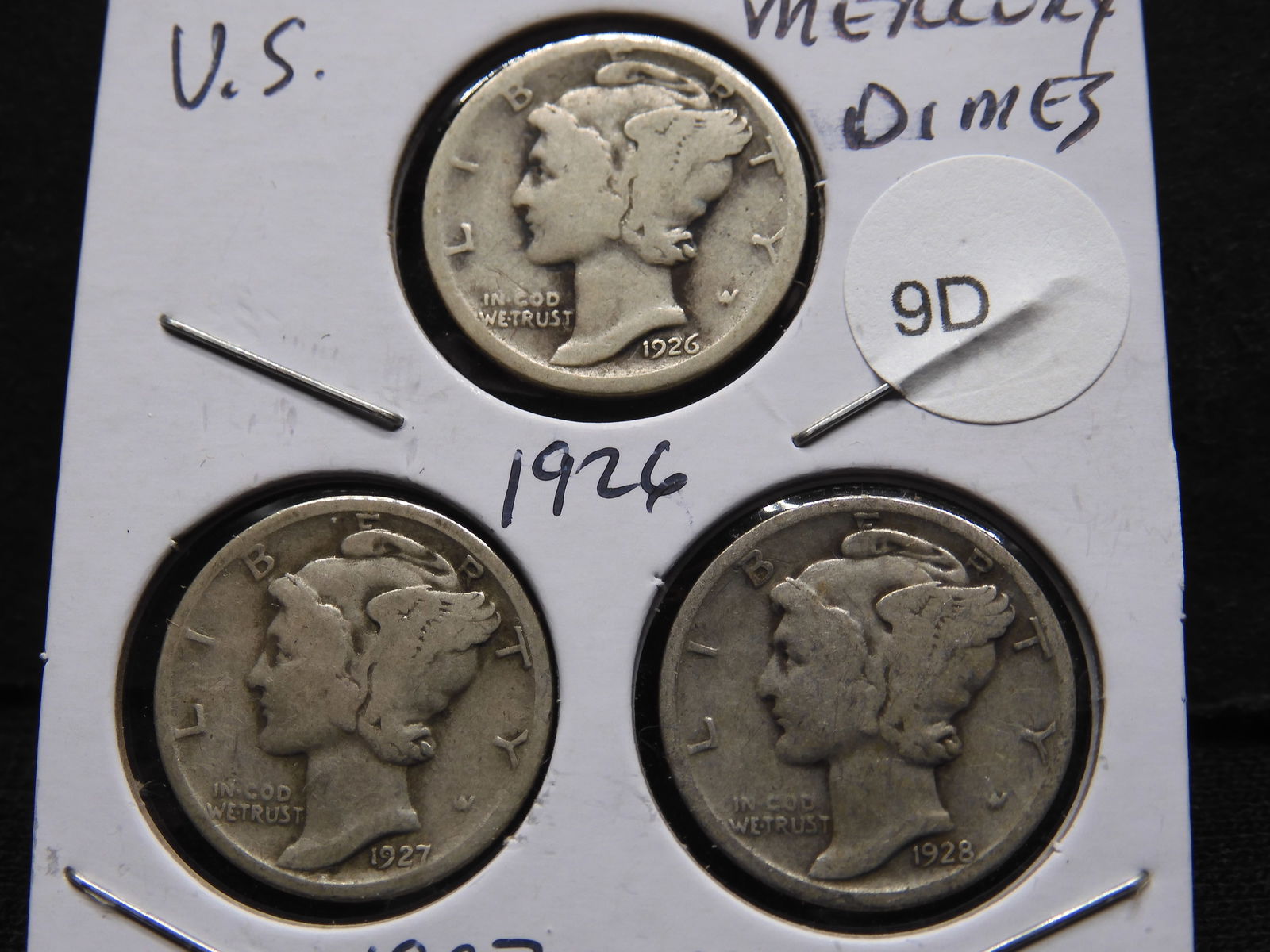 1926, 1927, 1928 Silver Mercury Dimes (1 of 3)