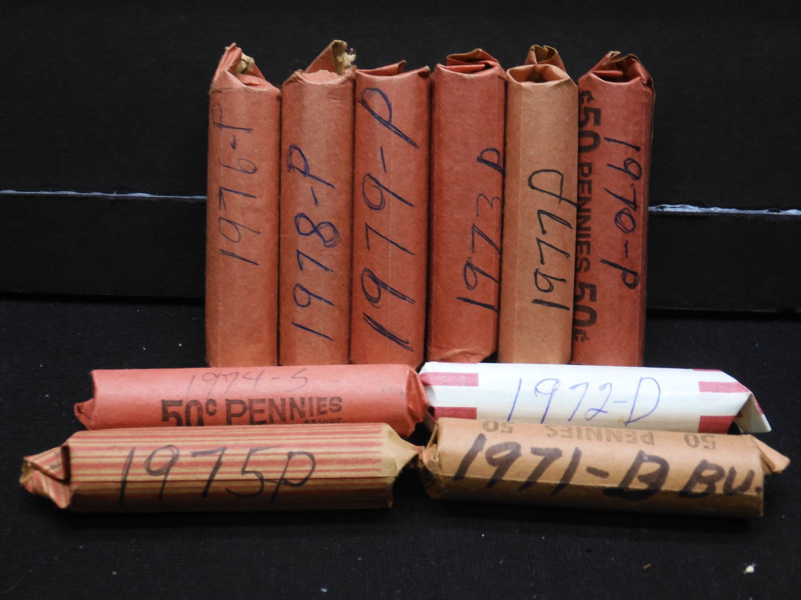 10 Rolls of 1970's Lincoln Memorial Cents (1 of 5)