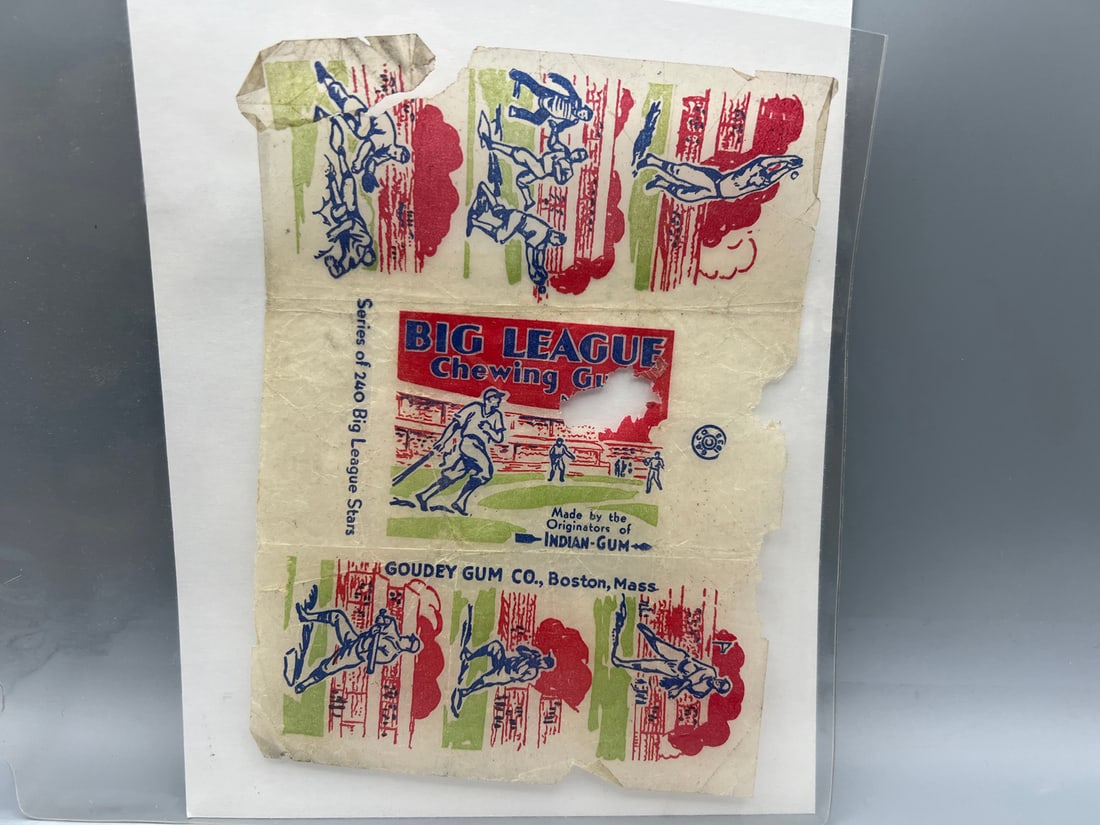 1933 Goudey Original Packaging Wrapper - Very Rare - Fragile: 1933 Goudey Original Packaging Wrapper - Very Rare - Fragile