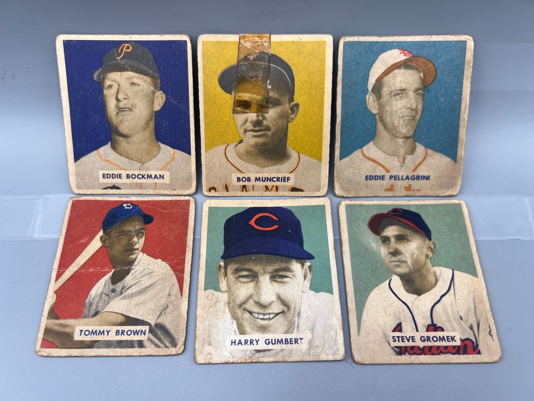 Lot of (6) 1949 Bowman Baseball Cards - Varying Conditions (1 of 2)