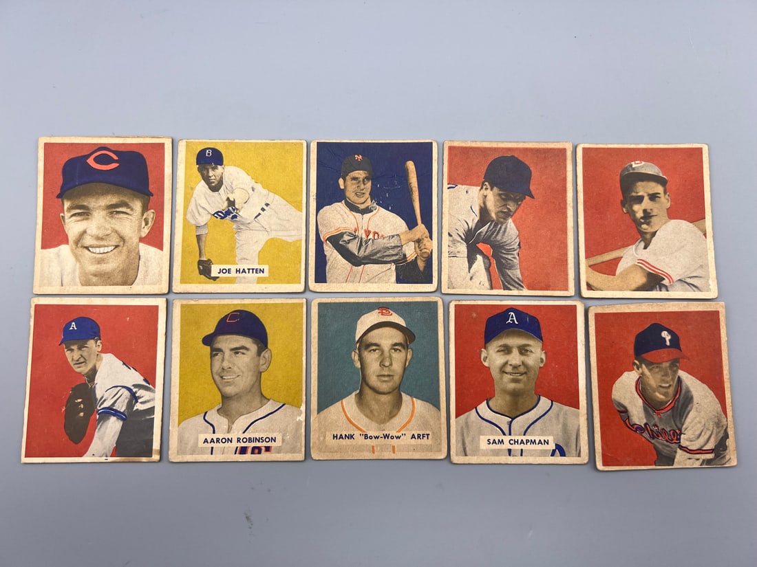 Lot of (10) 1949 Bowman Baseball Cards W/ Bobby Thomson - Varying Conditions (1 of 2)