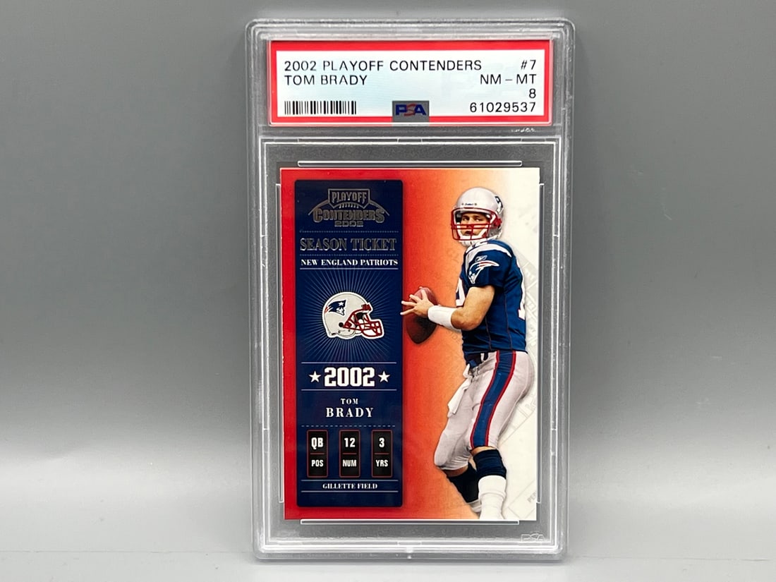 2002 Playoff Contenders Tom Brady #7 PSA NM-MT 8 (1 of 2)
