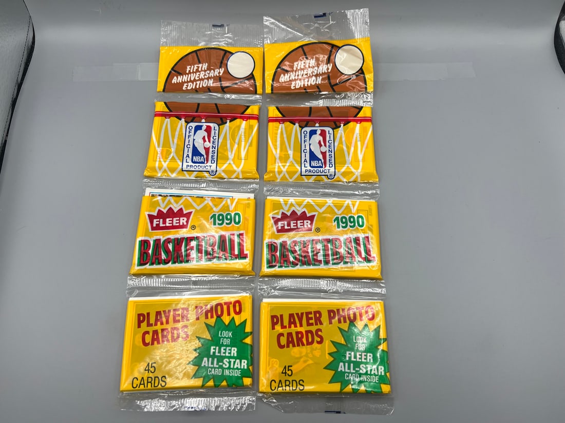 Lot of (2) 1990 Fleer Basketball Unopened Rack Packs (1 of 2)