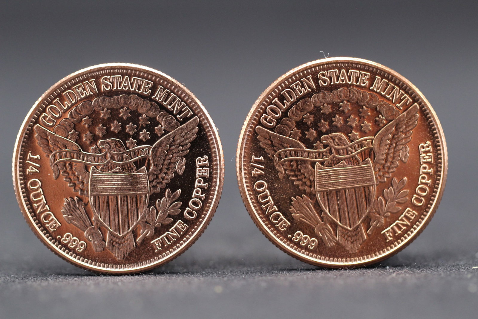 2 Mercury Head 1/4 oz. Copper Rounds (1 of 2)