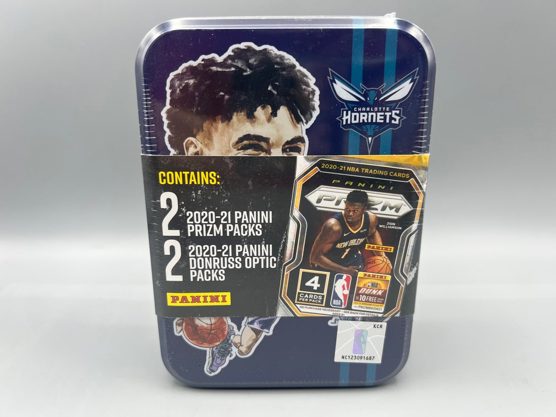 2020-21 Panini Prizm & Optic Basketball 4-Pack Unopened Lamelo Ball Tin (1 of 2)
