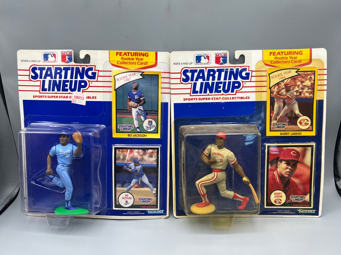 1990 Kenner Starting Lineup Bo Jackson & Barry Larkin Figures (1 of 2)
