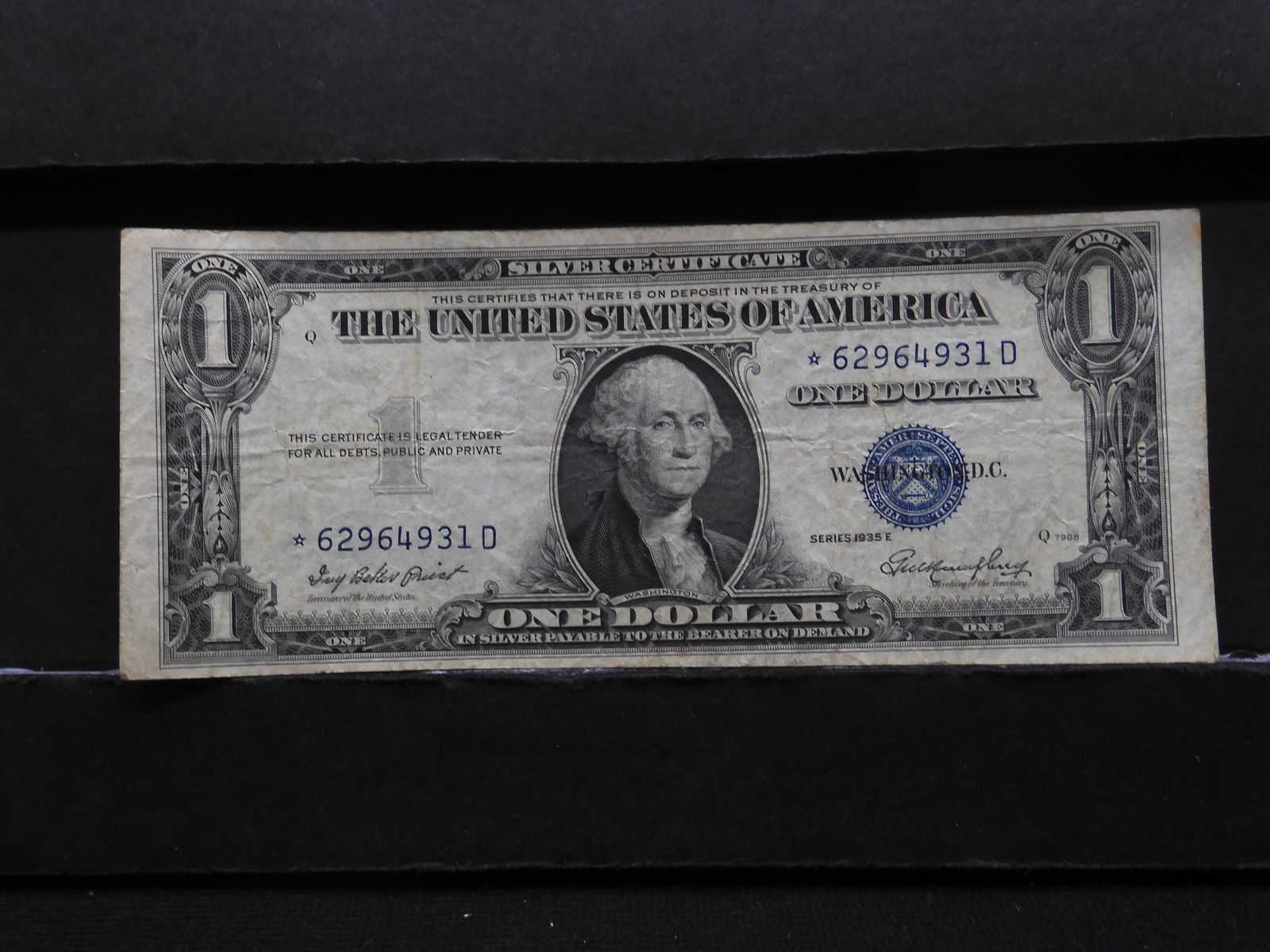 1935E $1 Silver Certificate Star Replacement Note.  Rare.  Circulated. (1 of 3)