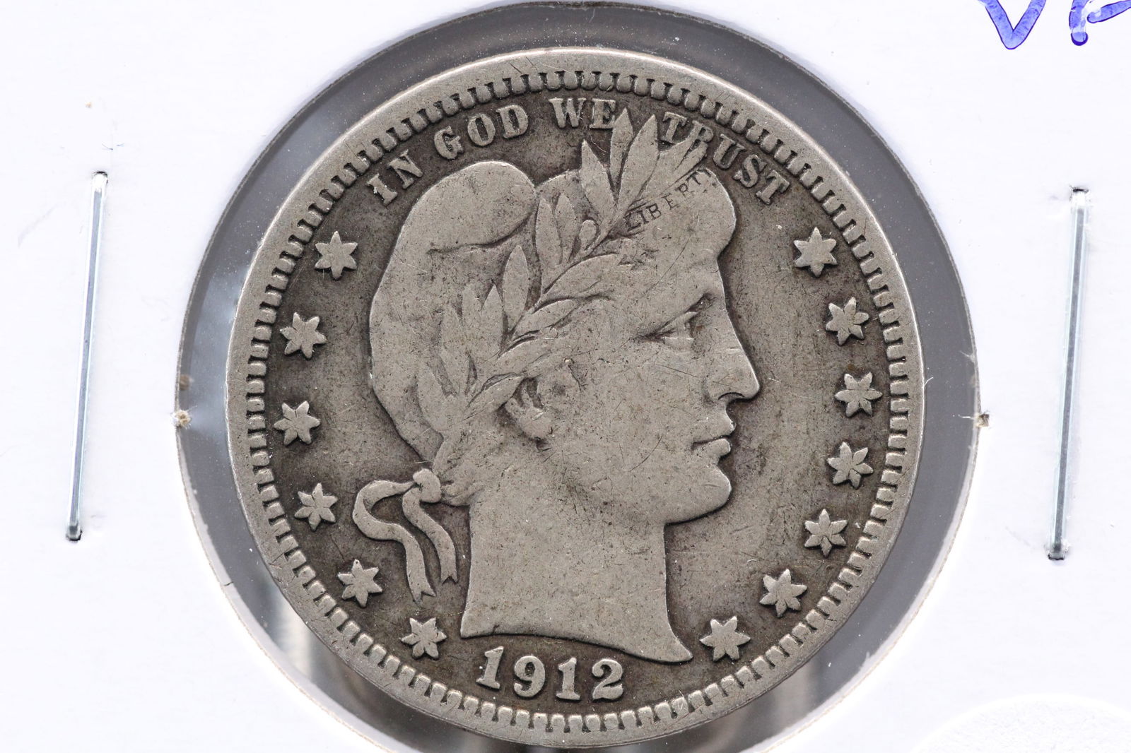 1912 Barber Quarter. VF. (1 of 3)