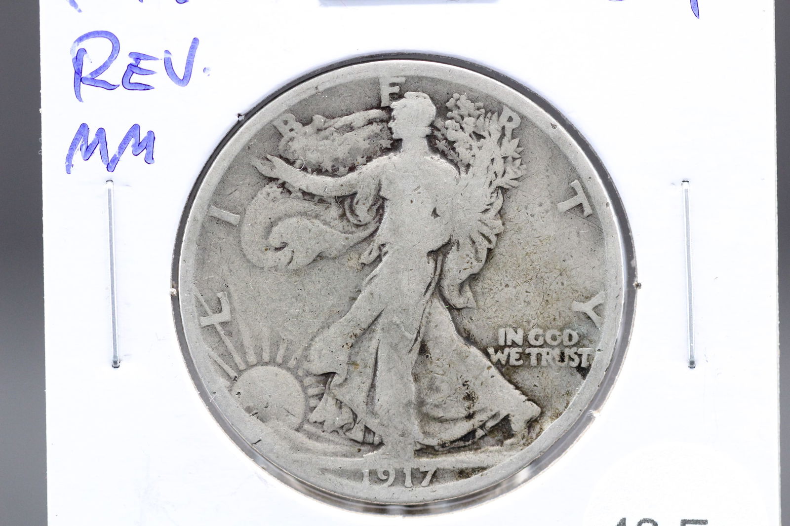 1917-S Rev. Mint Mark Walking Liberty Half Dollar. (1 of 3)