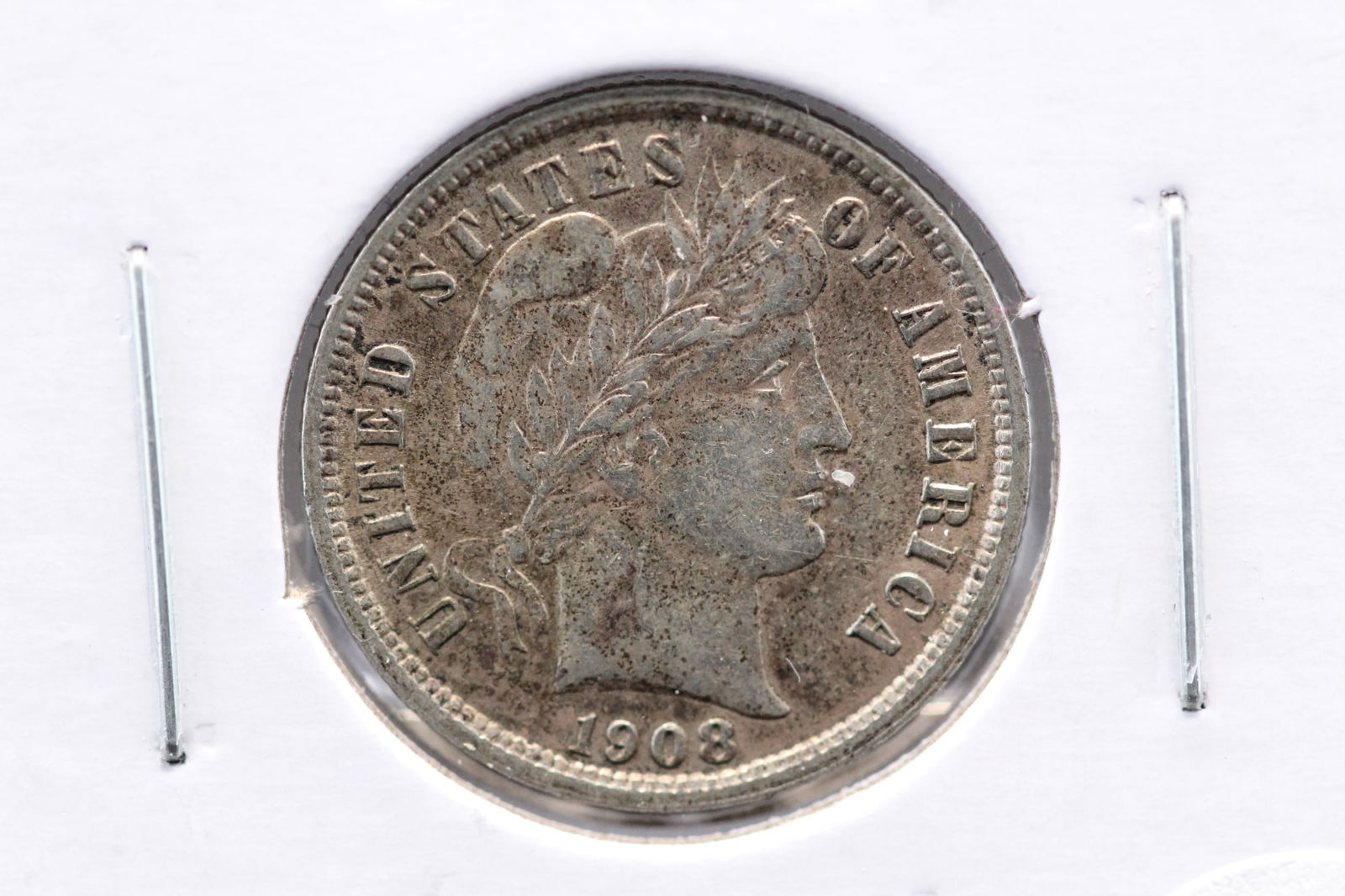 1908 Barber Dime. AU. (1 of 3)